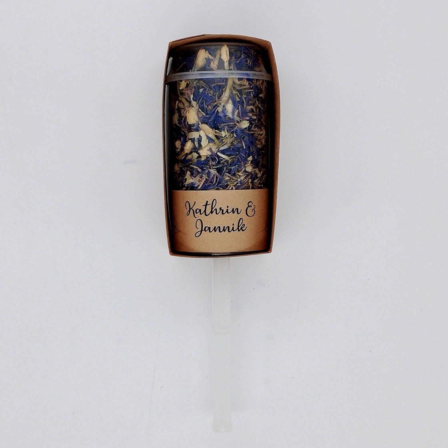 Konfetti-Popper Blue Ivory mit Versandbanderole