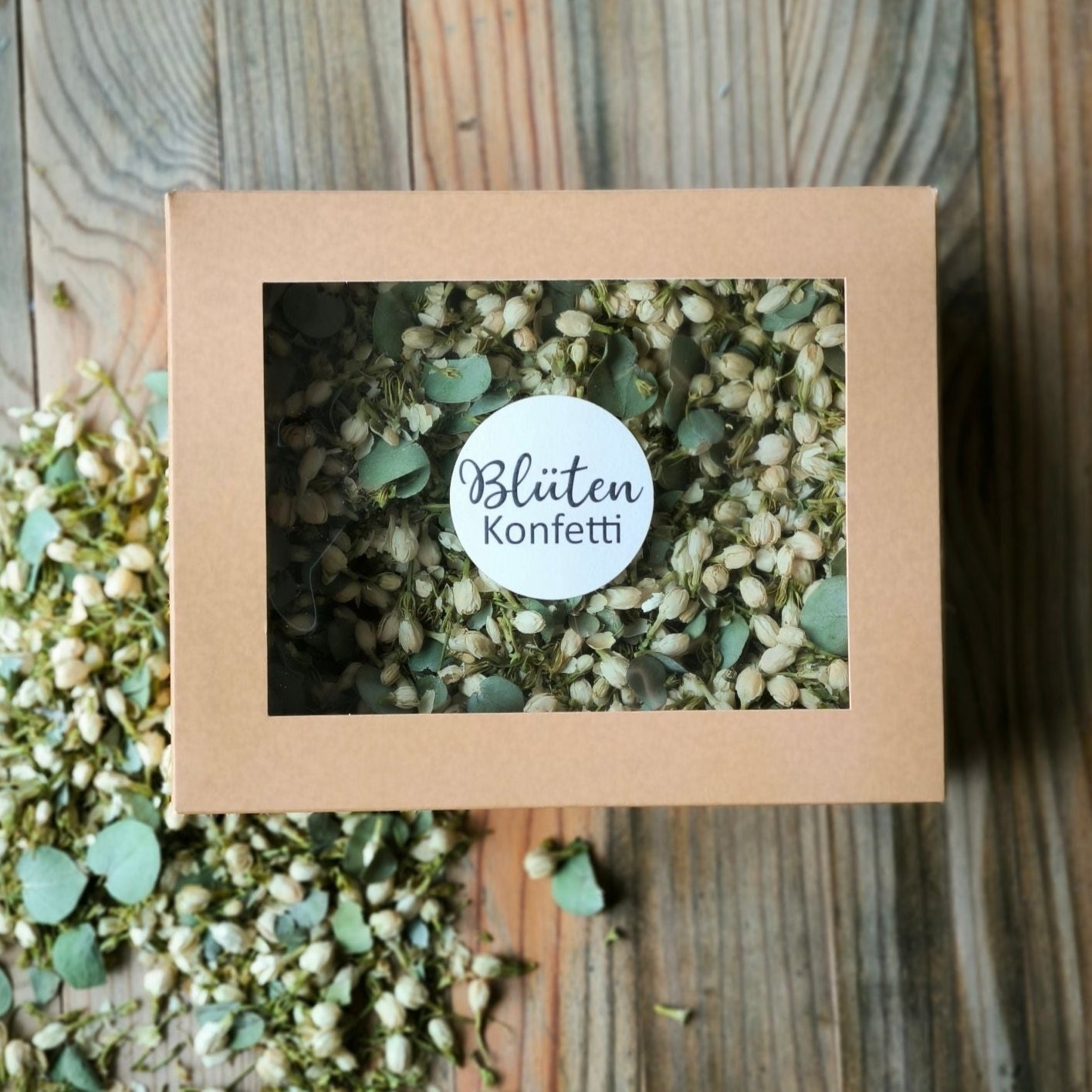 Blütenkonfetti Green Ivory in der Box