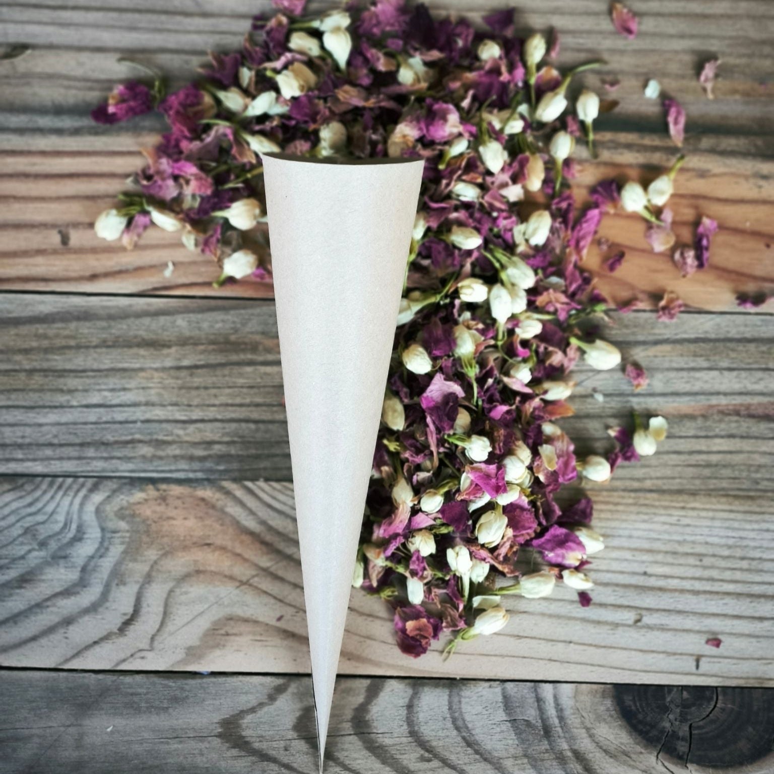 Blütenkonfetti Pink Ivory in Cones kein Sticker