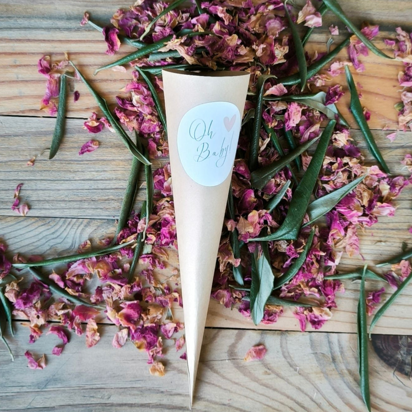 Blütenkonfetti Pink Olive in Cones mt Layout 7