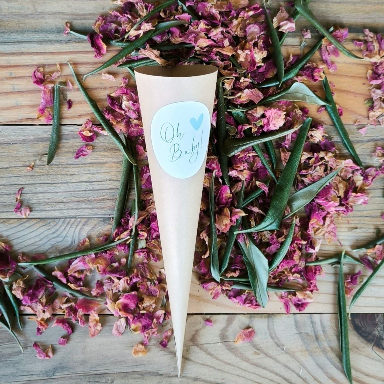 Blütenkonfetti Pink Olive in Cones