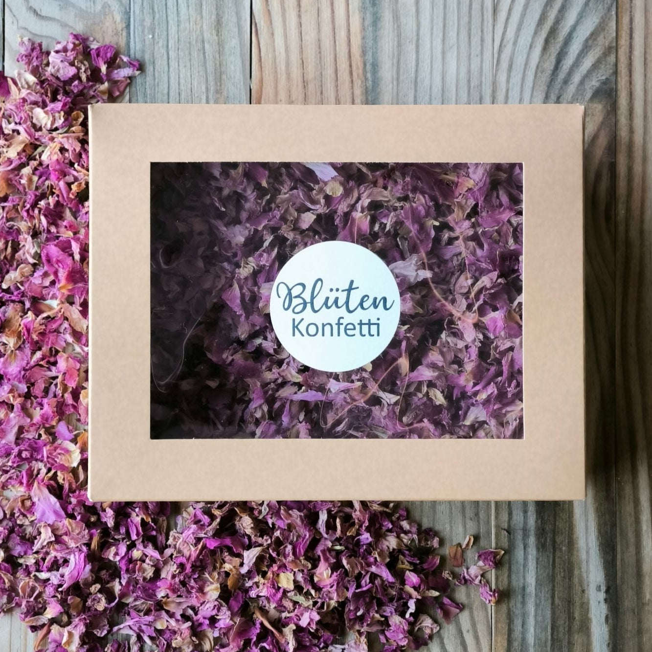 Blütenkonfetti Pink Romance in der Box