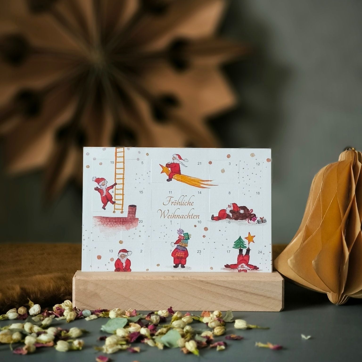 Feenfeder Postkarte Adventskalendertürchen