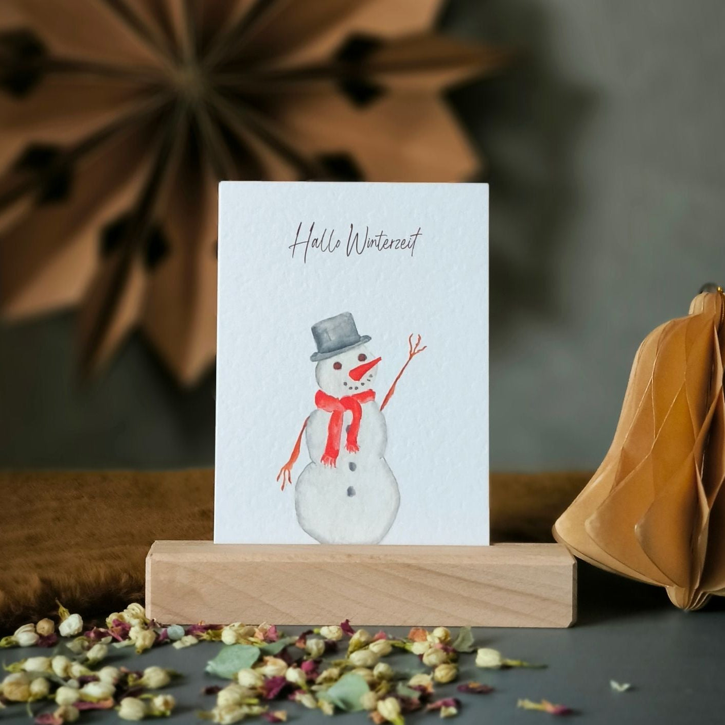 Feenfeder Postkarte Schneemann