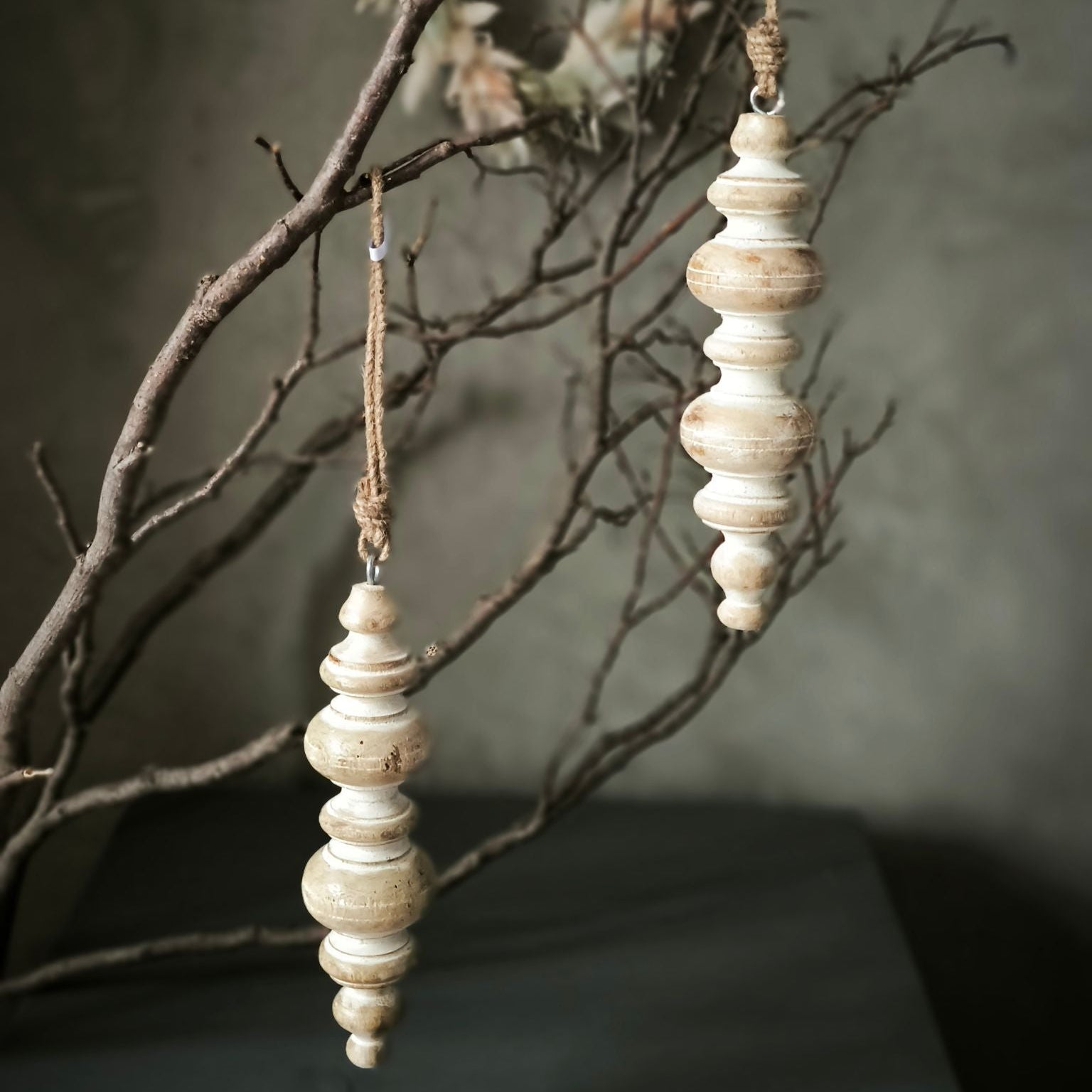 Wood Column gedrechseltes Holzornament zum Hängen