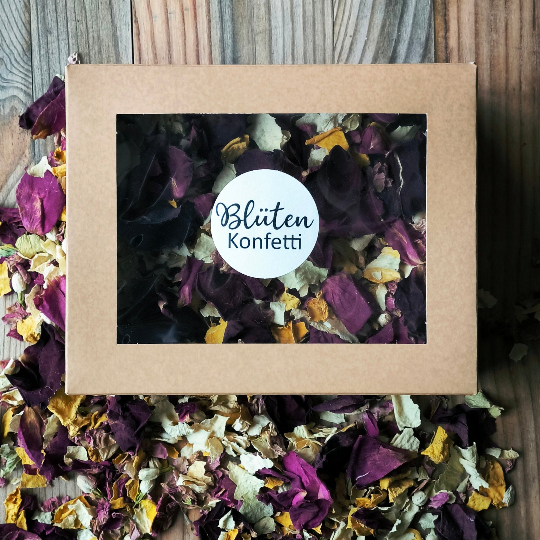 Blütenkonfetti Lively Cassis in der Box