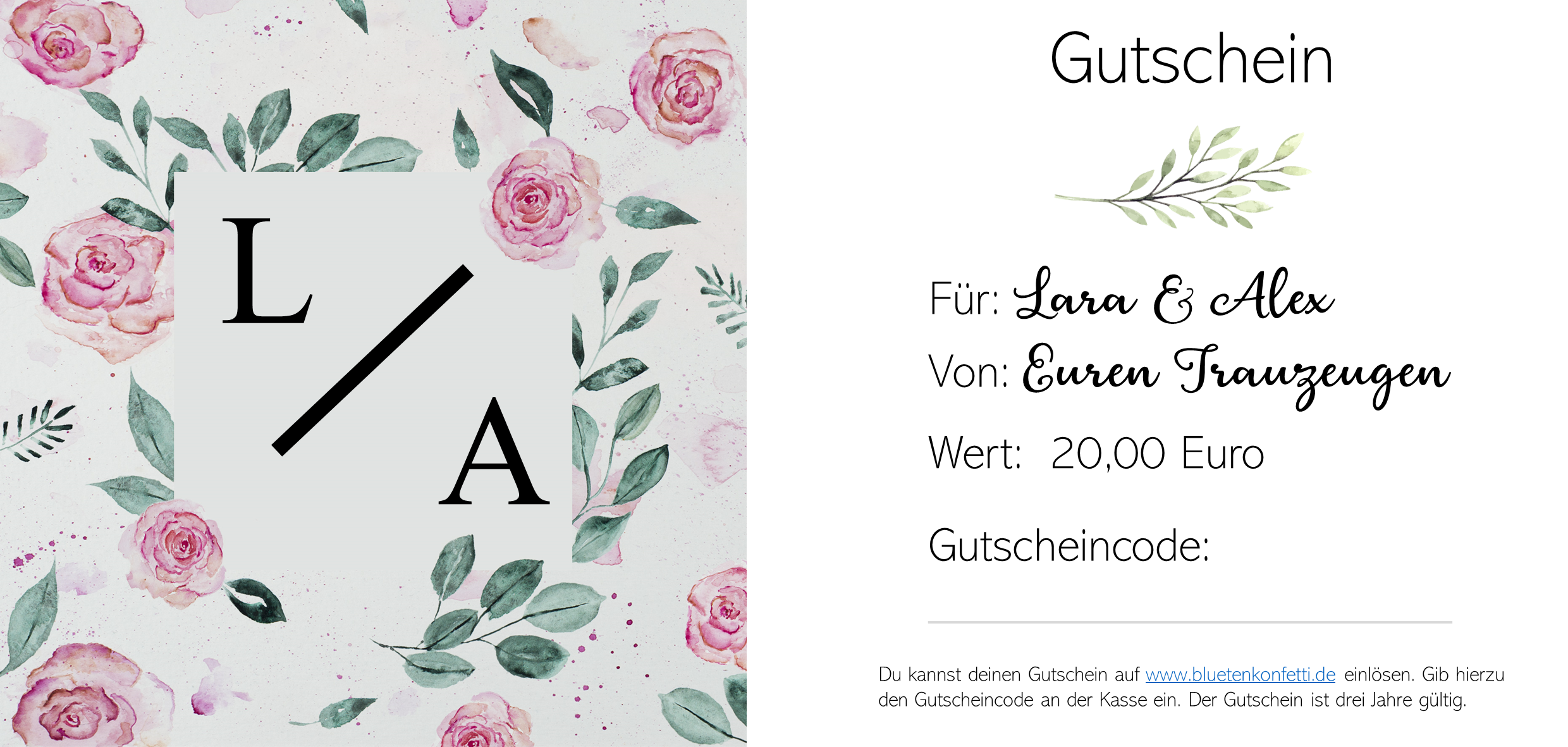 Gutschein - Initialien