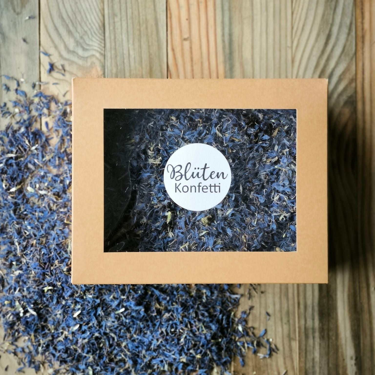 Blütenkonfetti Iced Blue in der Box