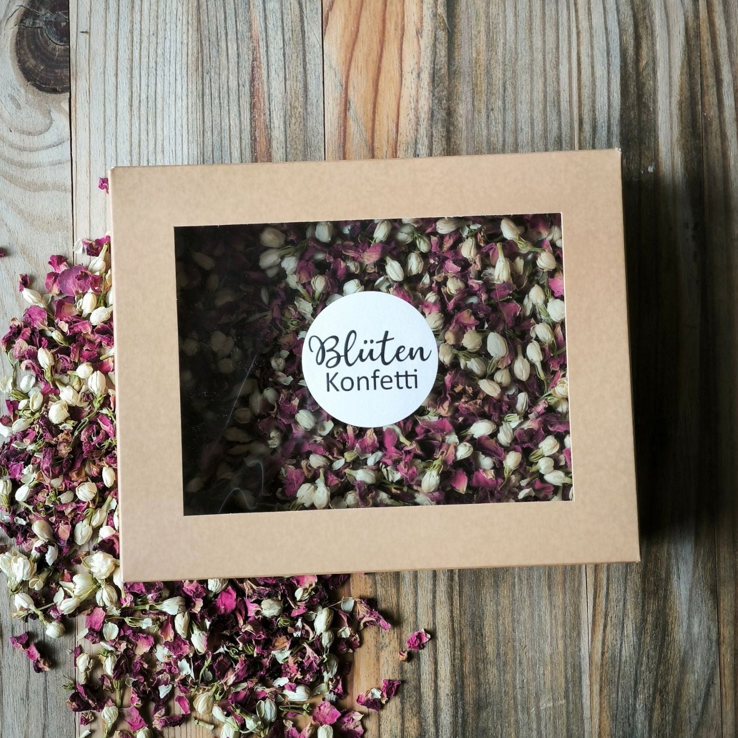 Blütenkonfetti Red Ivory in der Box