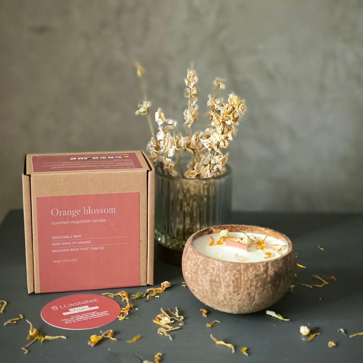 Lumininie Kerze Orange Blossom mit Verackung