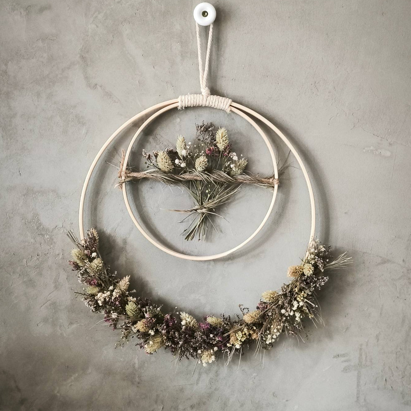 Wild Meadow Ring Doppelter Bambusring mit Trockenblumen