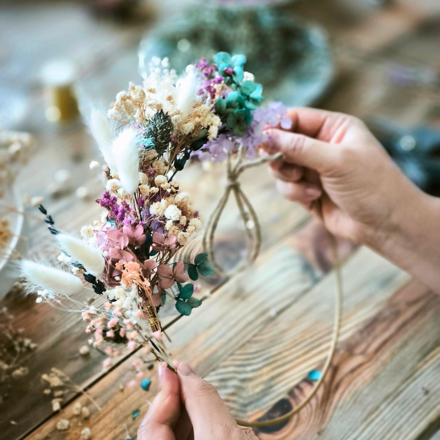 Zeitgeschenk für Gruppen Blumenring gestalten unterschiedliche Blumenringe