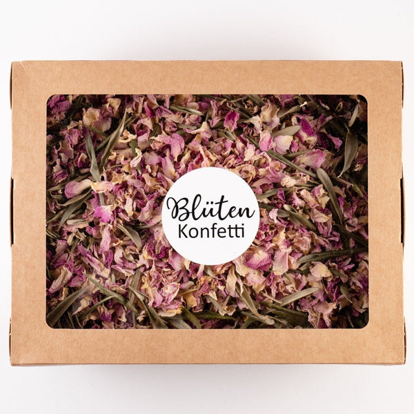 Blütenkonfetti Pink Olive in der Box