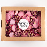 Blütenkonfetti Pink Romance mit Seidenpapier in der Box