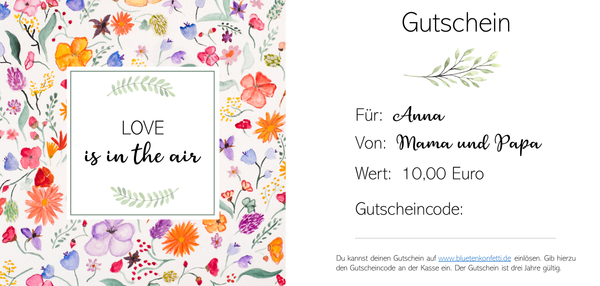 Gutschein - Love is in the air